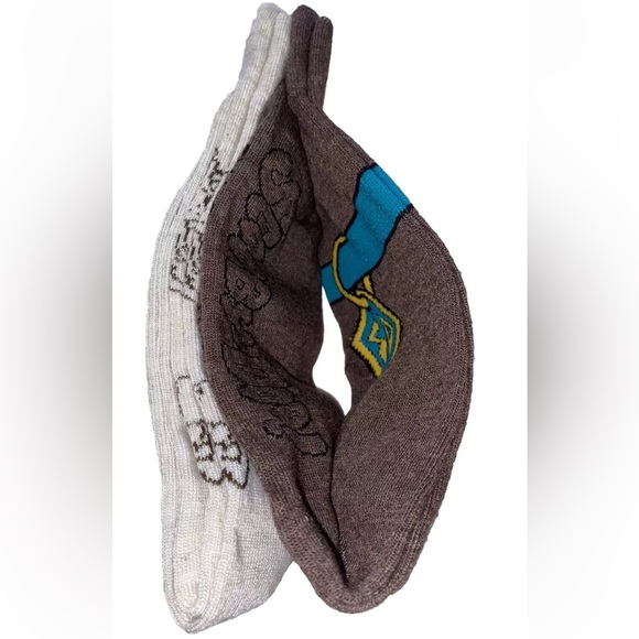Scooby Doo Crew Socks 2 Pair Men 6-12 Brown Off-White w Collar Logo Mystery NEW! - Picture 7 of 12